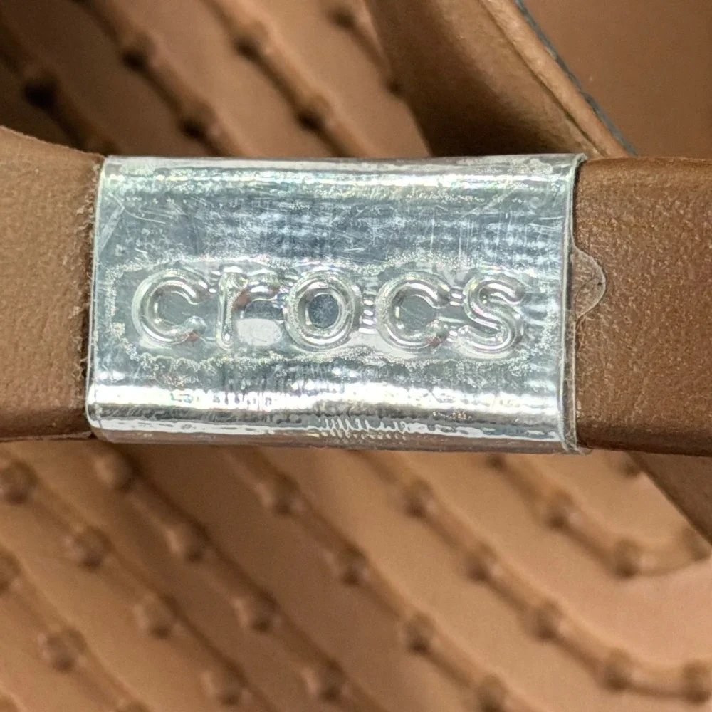 NEW Crocs Cyprus Heel Sandal Women 10 Bronze Metallic Strappy Rare Retro Comfort